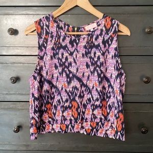 Best Society Cropped Top Ikat Navy multicolored Size M